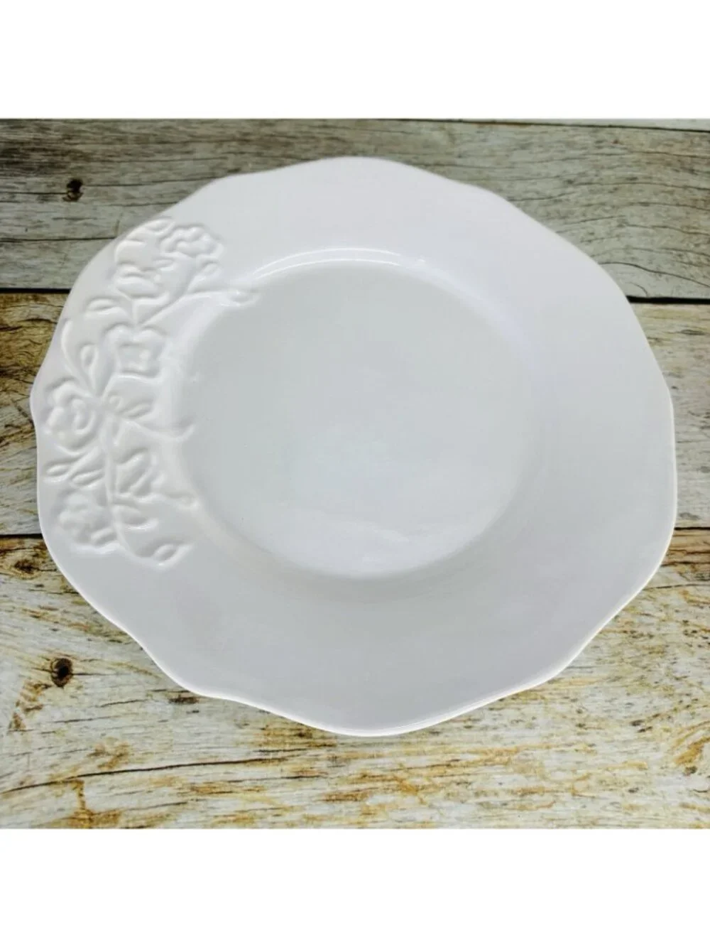 Better Homes And Gardens SUMMERDALE ROSE WHITE Stoneware Lunch Salad Plate Set 4